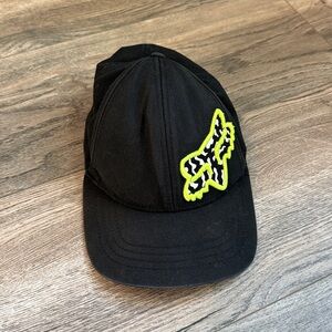 Fox Black Hat with Bright Green Accent